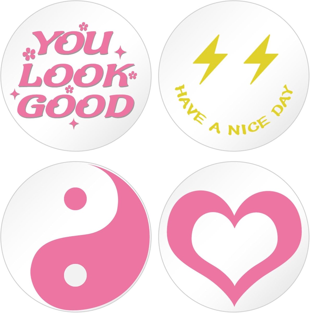 Ronde spiegel 20cm - smiley gezicht - frameloos design - ideaal voor decoratie - ShopVlot