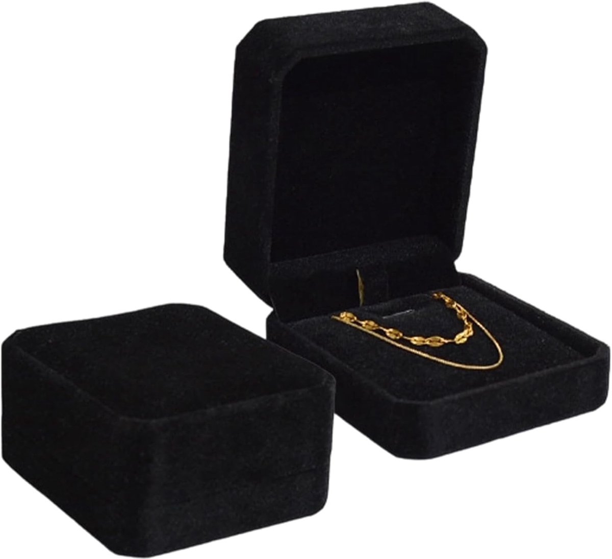 Klein zwart sieradendoosje, set van 2, perfect voor ringen, kettingen en sieradenopslag, ideaal voor bruiloften en speciale gelegenheden