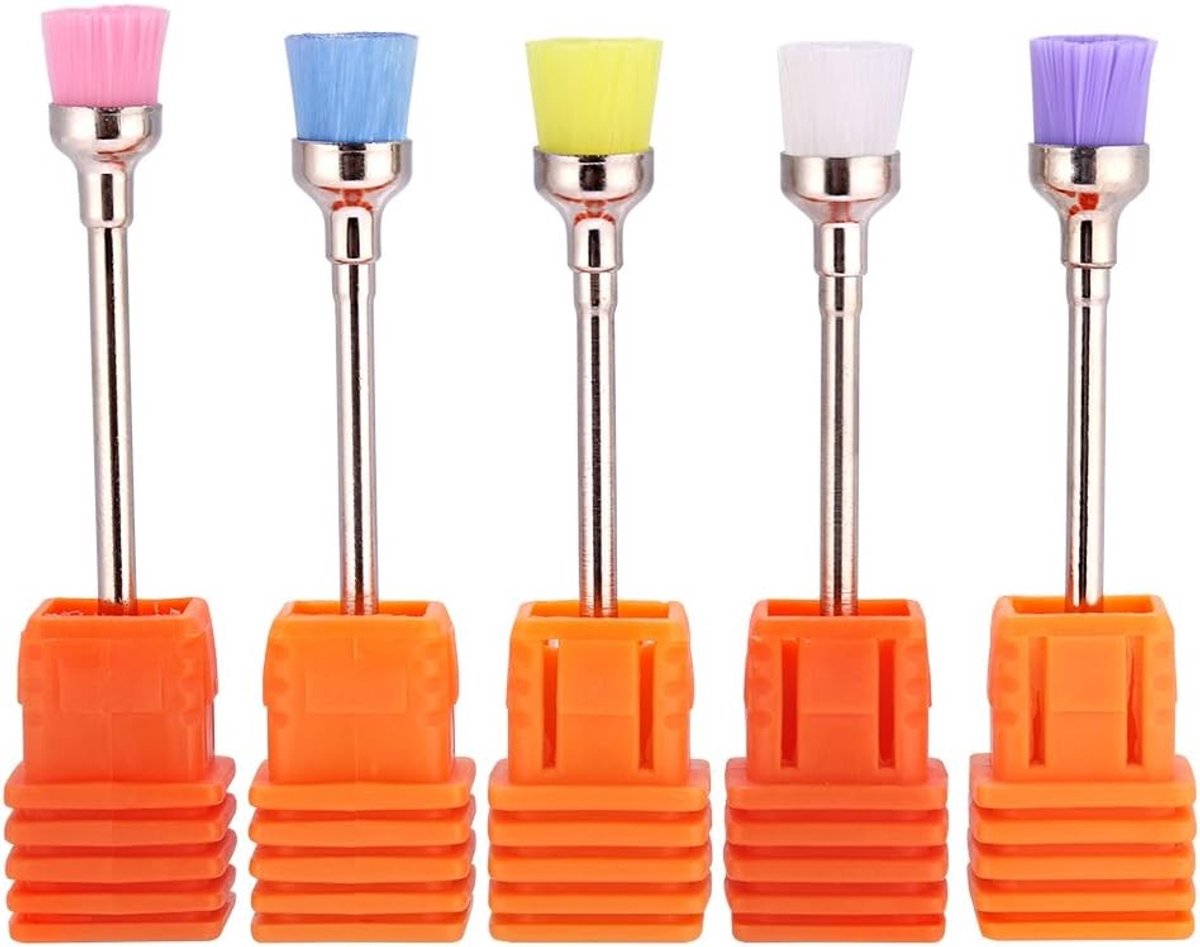 Set van 5 Stuks Nagellak Schuurborstels voor Elektrische Nageldrill - Accessoires voor Nagelverzorging en Vuilverwijdering
