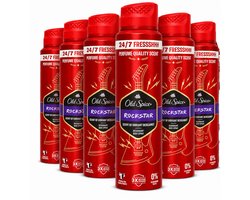 Old Spice Rockstar Deodorant Body Spray – 6 x 150 ml – Bergamot Geur – 24/7 Fresh