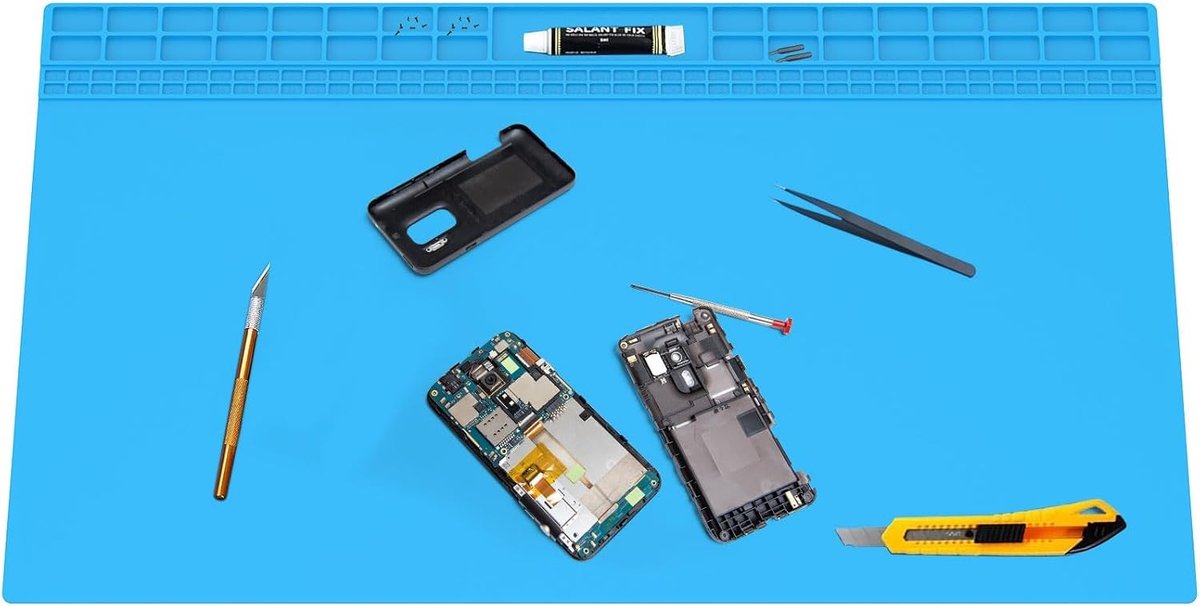 Antistatische siliconen soldeermat 70 x 40 cm - Hittebestendige reparatiemat voor elektronica, telefoon en laptop reparatie, extra groot en duurzaam