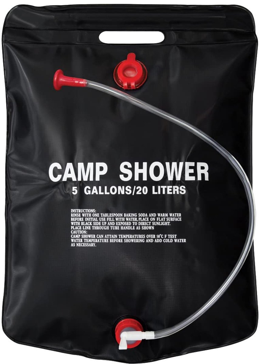 Camping douche 2019 - 60x40 cm - zwart - eenvoudig op te hangen - ShopVlot