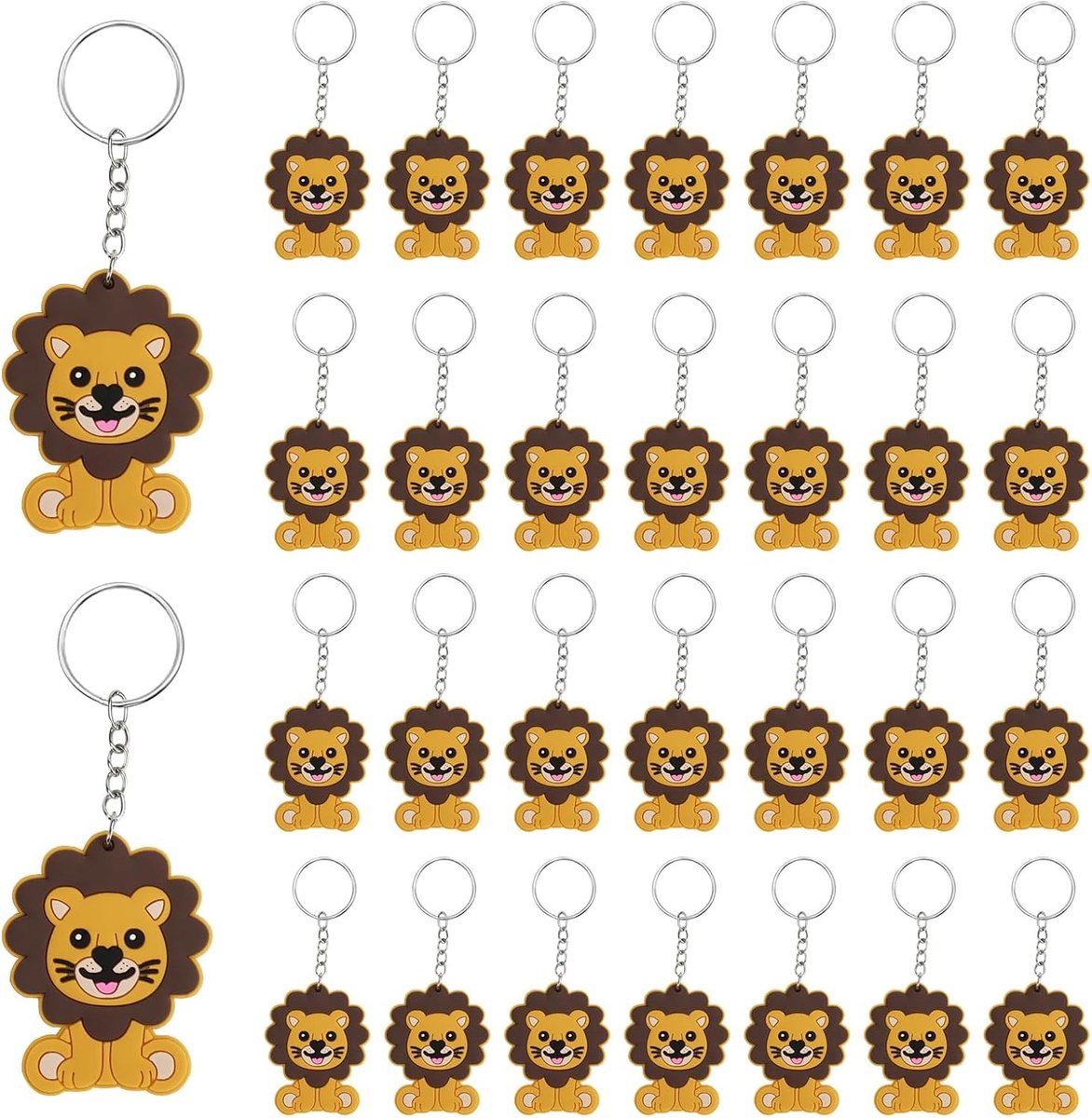 Mini bonbonnières sleutelhangers met leeuwenthema - 30 stuks, perfect voor feestjes en cadeaus