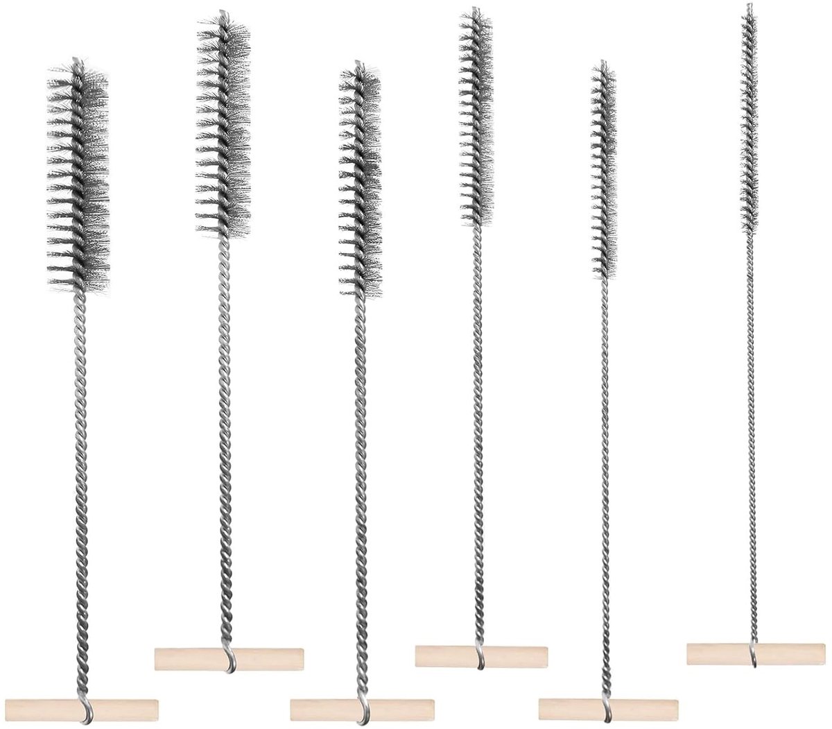 Set van 5 borstel voor boorgaten, 8 mm tot 25 mm, roestvrij staal, schoonmaakborstel, draadborstel voor efficiënte reiniging van boorgaten