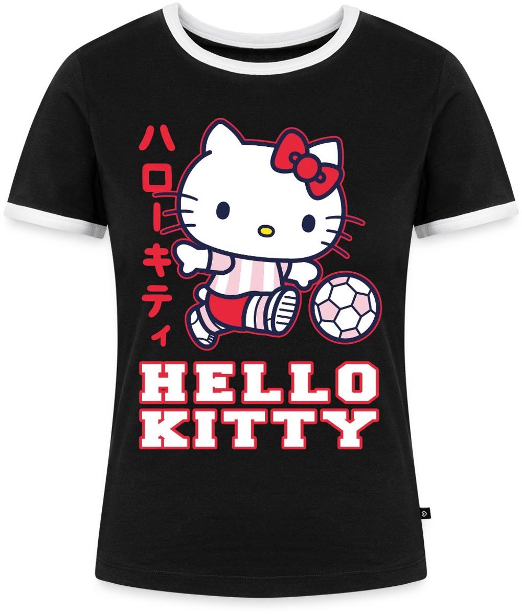Hello Kitty Speelt Voetbal Vrouwen Contrast Shirt