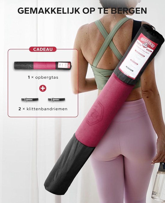 Grote Yoga Mat - Sportmat Fitnessmat - Thuis Training - Dubbelzijdig Antislip - 183x122cm - Roze — afbeelding 4