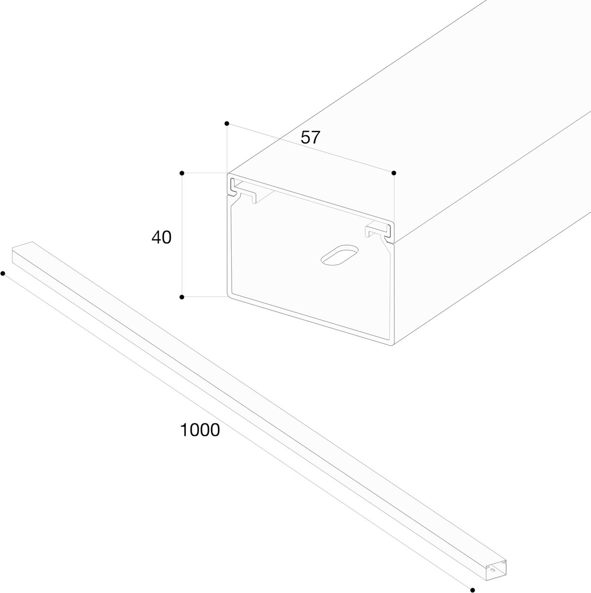 Kabelgoot 40x60 mm - PVC bruin - met montagegaten - voor nette kabelafwerking - ShopVlot