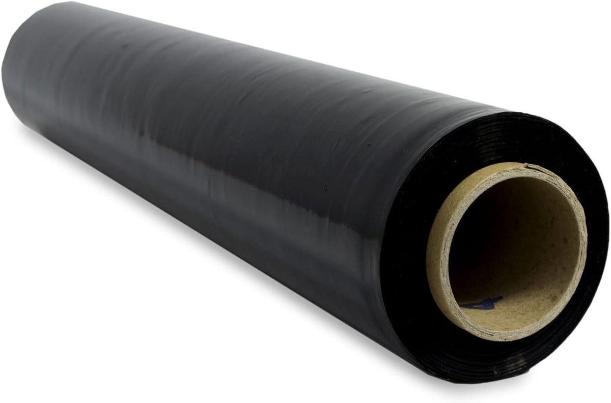 Stretchfolie - Zwart - 50 cm - Rekbare Kunststof Rol - Voor Verpakking en Verhuizing