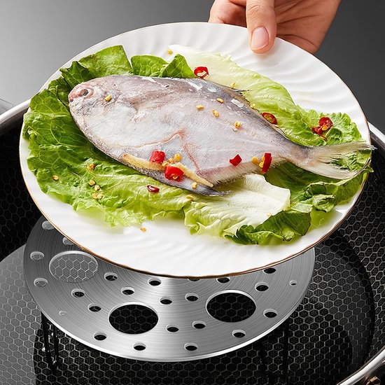 RVS Stoomkoker - Opvouwbare stoomset - Gezond koken - Vaatwasmachinebestendig - 175 cm - Zilver — afbeelding 2