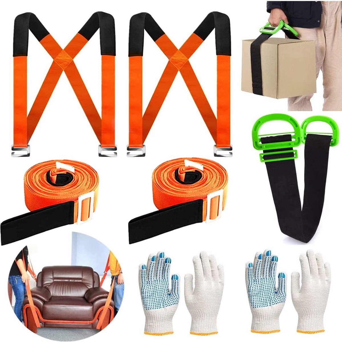 2-movers adjustable lifting straps, safe lifting and moving furniture, appliances and heavy objects - ShopVlot