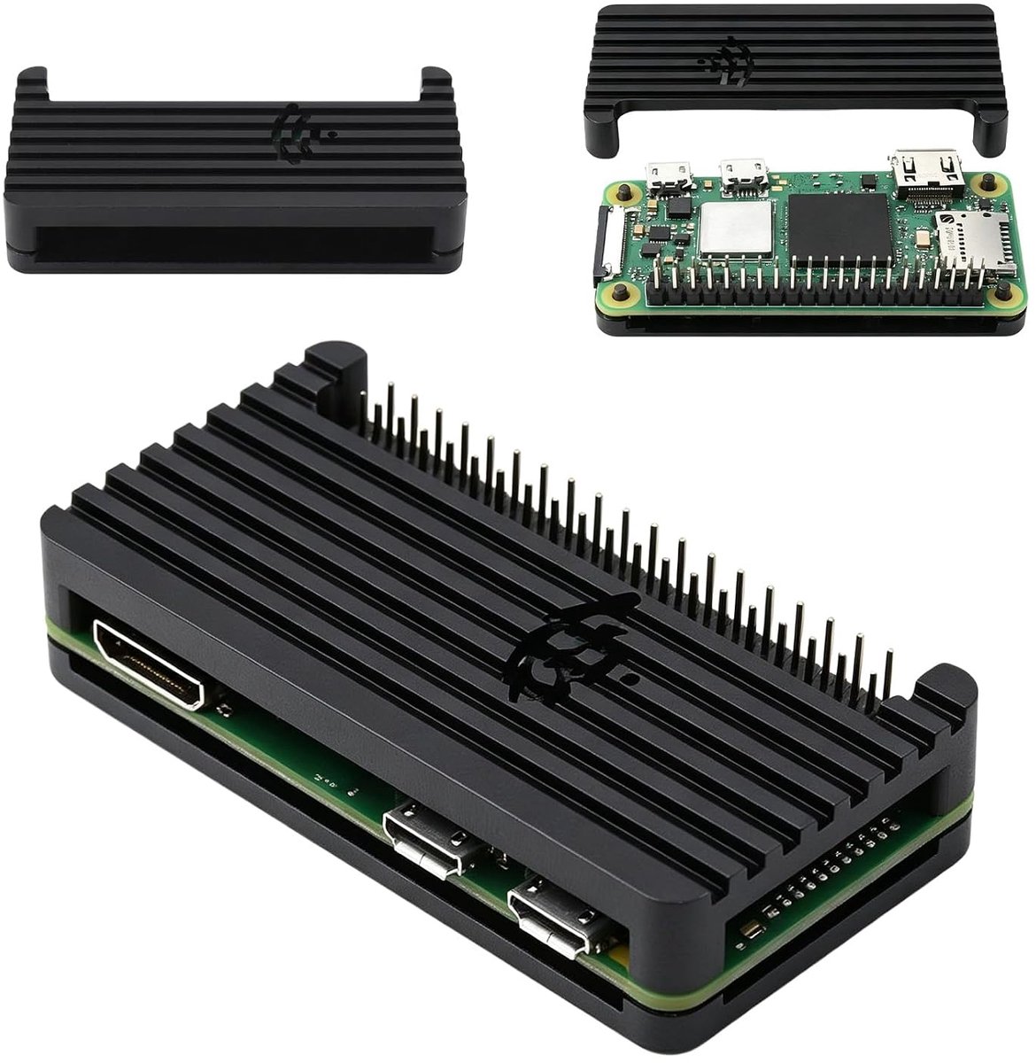 Raspberry Pi Zero 2W behuizing - aluminium - passieve koeling - optimale bescherming en koeling - ShopVlot