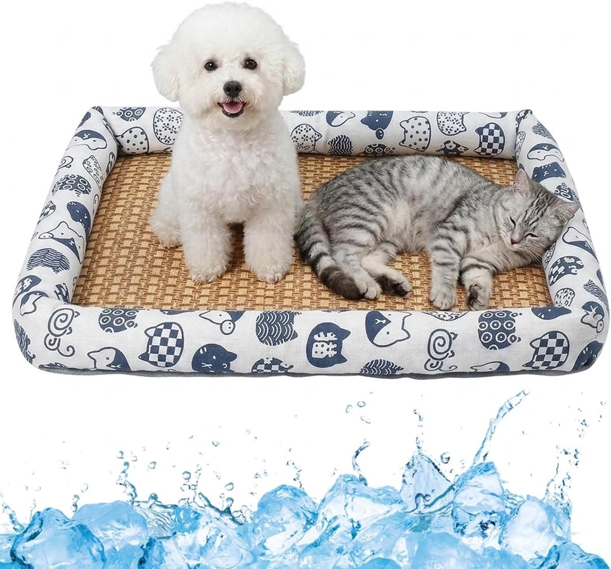 Koelmat voor Katten en Honden 53 x 43 cm Ademend Koel Dekentje voor Zomergebruik, Geschikt voor Vloer, Bank en Auto