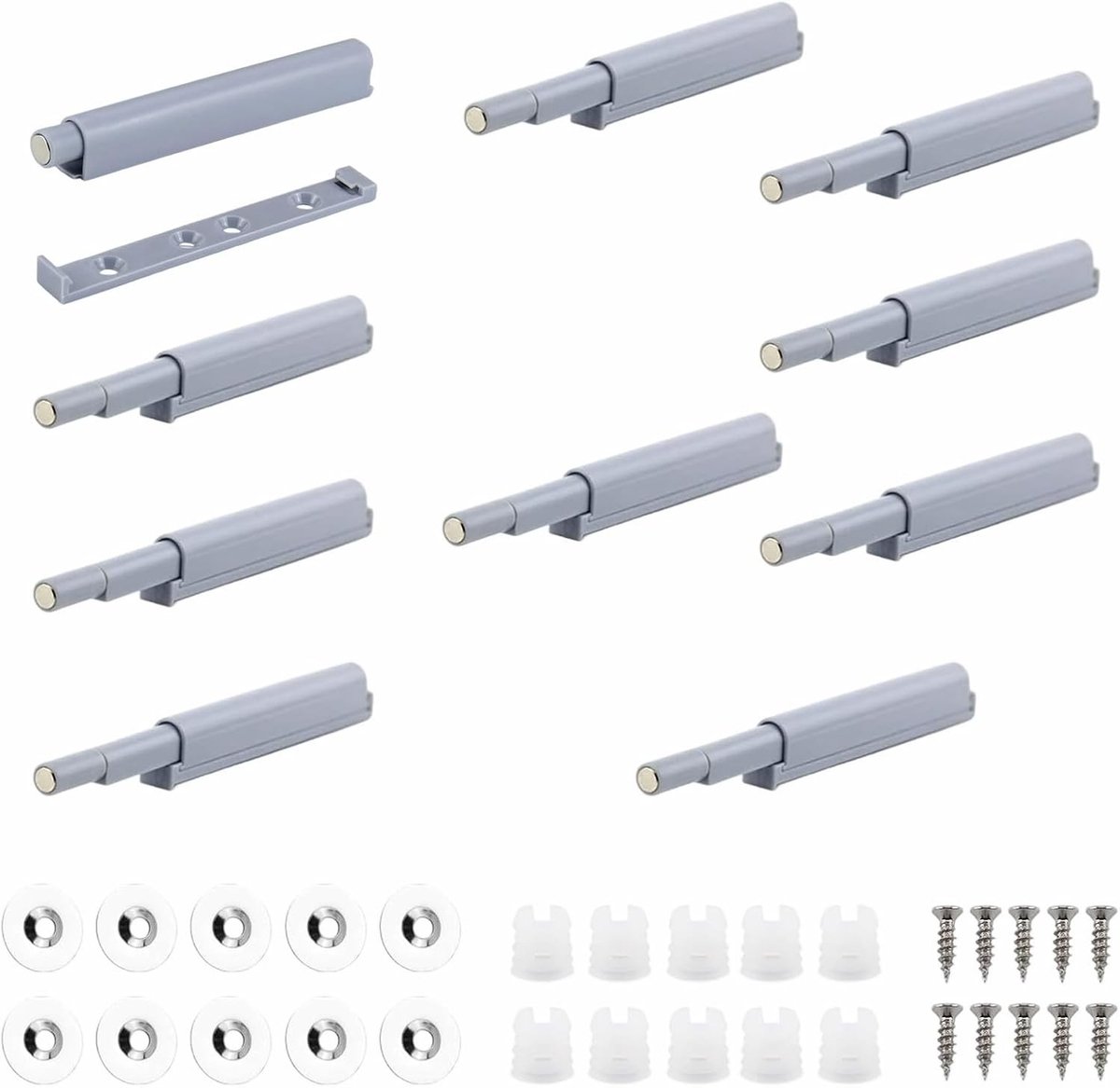Push Door Opener voor Meubels - 10 Stuks Magnetische Drukknop Deuropeners voor Kasten en Lades