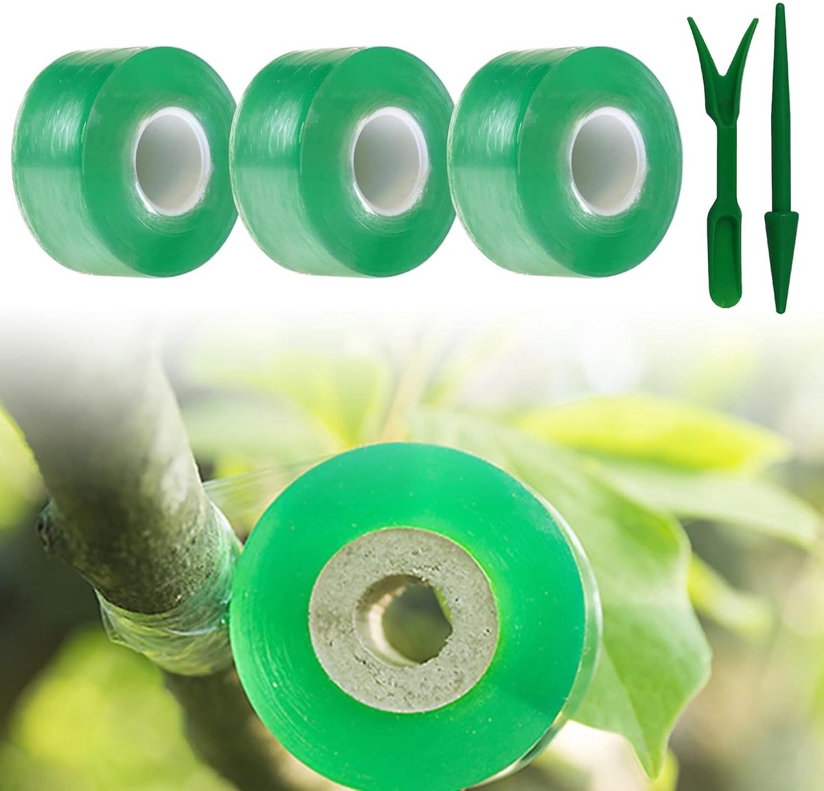 Kweekband voor Fruitbomen - 3 Rollen van 3 cm x 100 m - Rekbare Kweekband voor Tuinplanten en Zaailingen