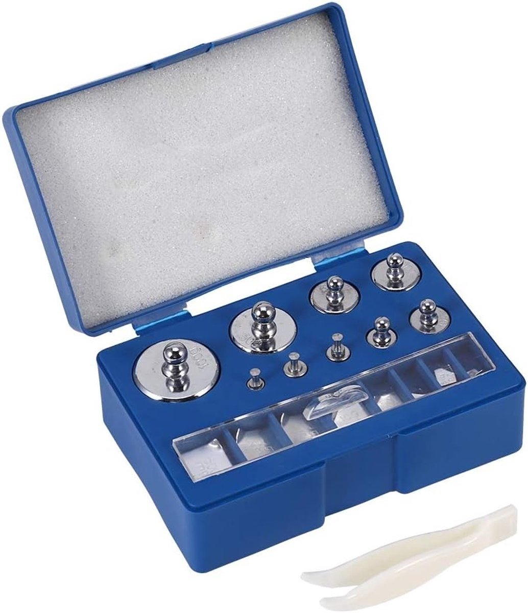 Precisie Gewicht Set - Zilver - 17 Stuks - Staal - Voor Digitale Balans Schaal