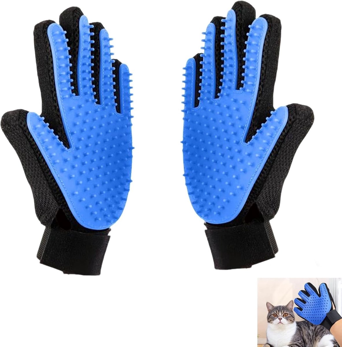 Set van 2 Dierverzorgingshandschoenen voor Honden en Katten, Perfect voor het Verwijderen van Dode Haren en Onderhoud van Vacht