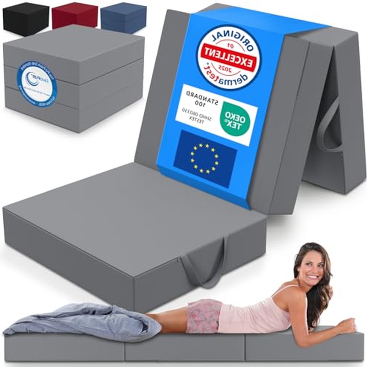 Opvouwbaar Matras - Vouwmatras Logeermatras - Extra Slaapplek Creëren - Extra Dik 15 cm Schuim - 90 x 200 cm
