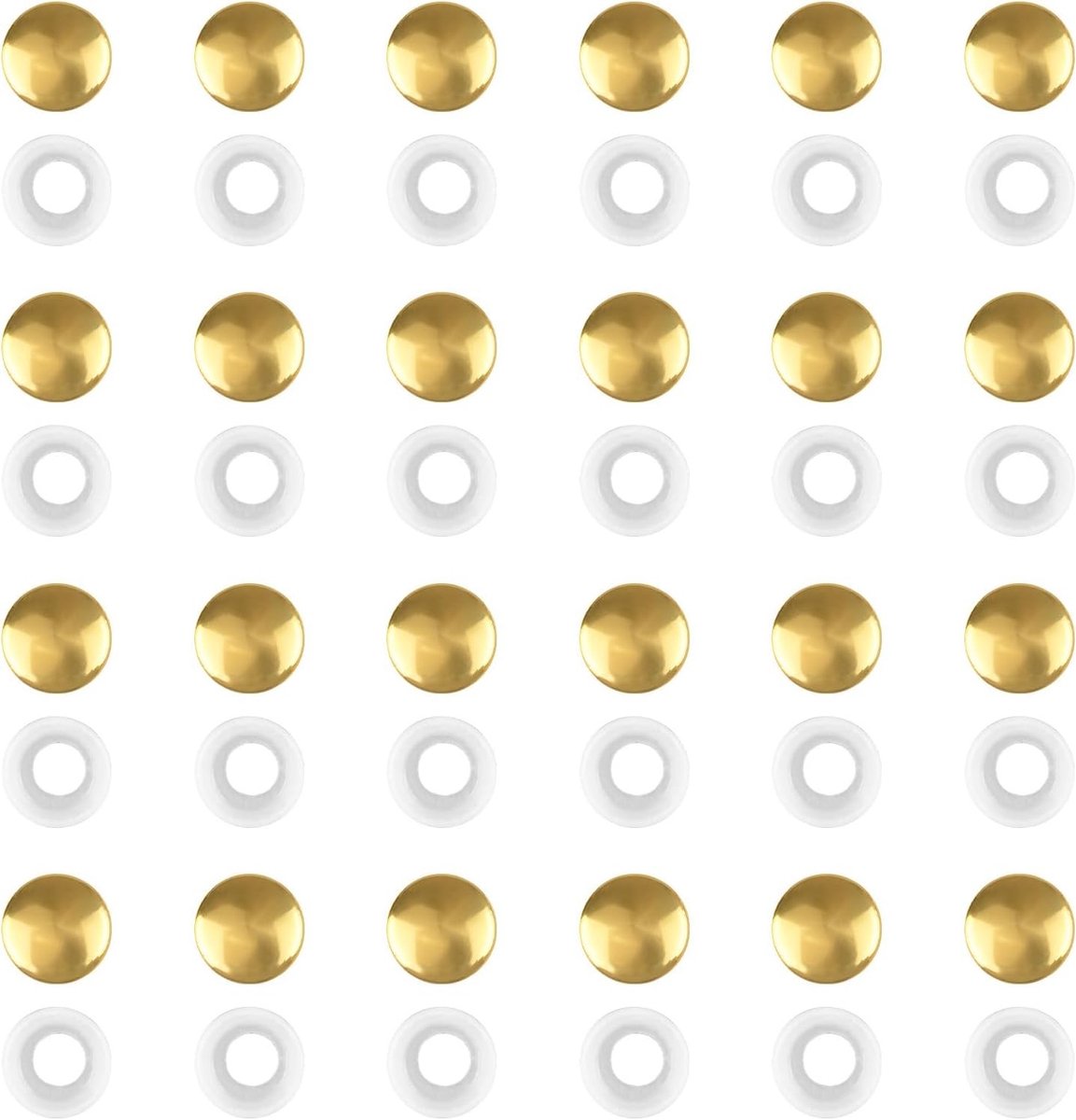 100 Stuks Gouden Decoratieve Schroefdeksels, Snap-On Plastic Dome Caps voor Meubels, Kasten en Spiegels