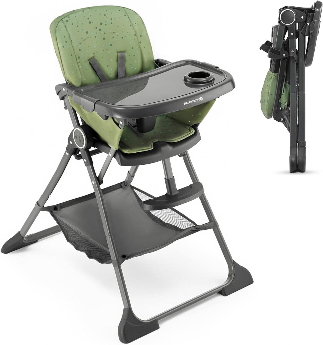 Kinderstoel - Eetstoel Baby - Veilig Eten - Inklapbaar Ontwerp - 75 cm - Groen