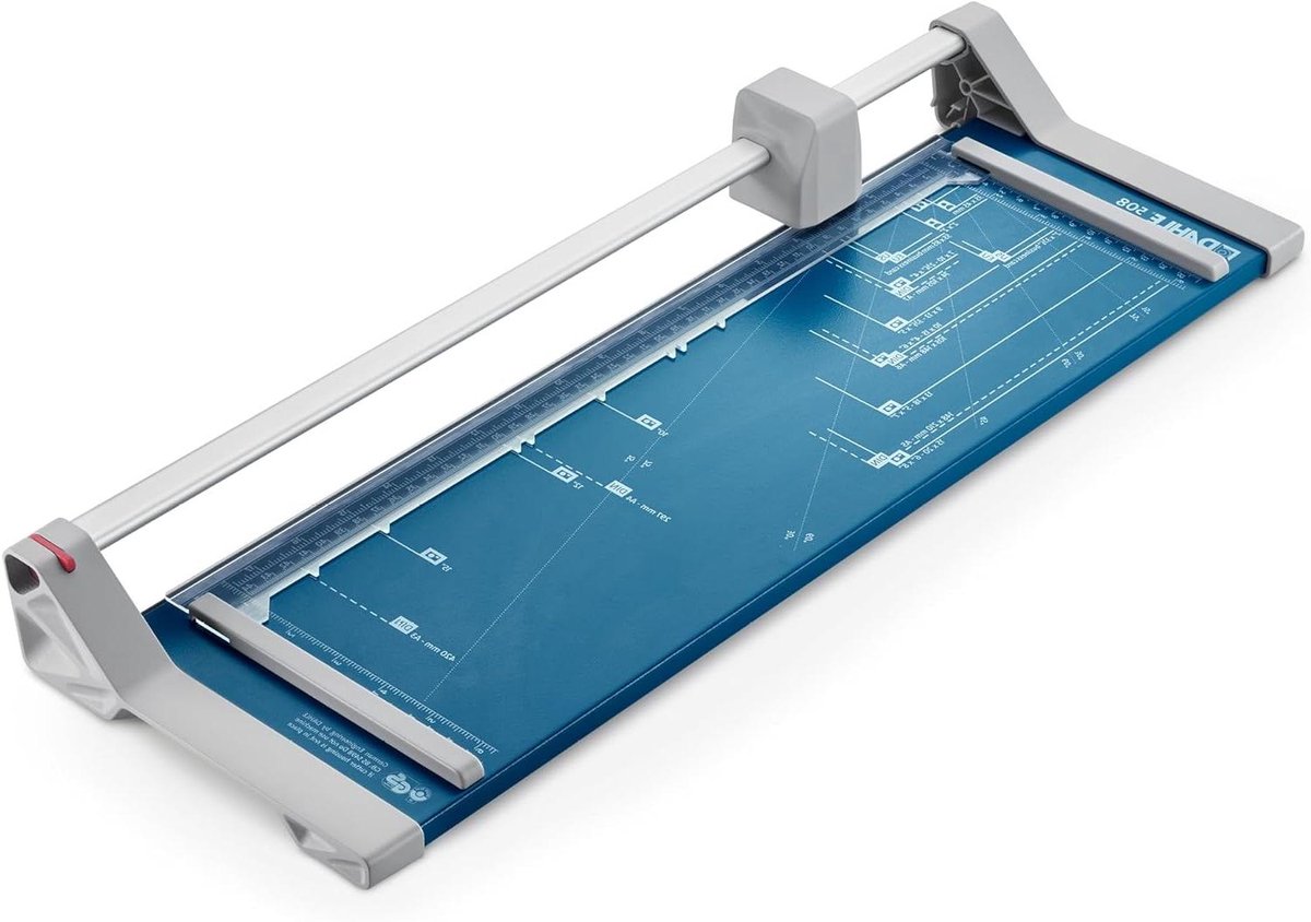 Papiersnijder - Rolsnijder Bureau - Nauwkeurig Snijden - Veilige Gesloten Meskop - Tot DIN A3 - Blauw