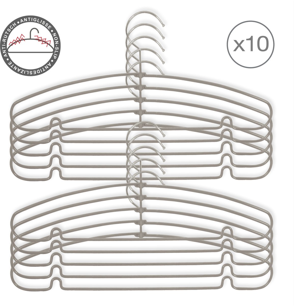 MSV Kledinghangers van Staal – Ergonomisch Gevormde Hangers voor Alle Soorten Kleding – Stevig en Decoratief