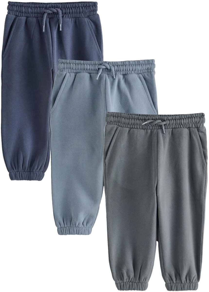 Next - Jongens - Set van 3 zachte jersey joggingbroeken - Grijs