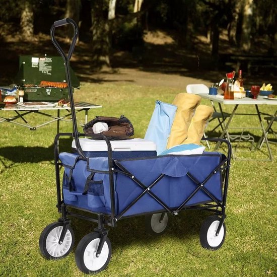 Bolderkar 115 kg Groen - Opvouwbaar, Strandwagen en Met duwstang met Opvouwbaar tuinwagen - Voor Buitengebruik van Bolderkar — afbeelding 2