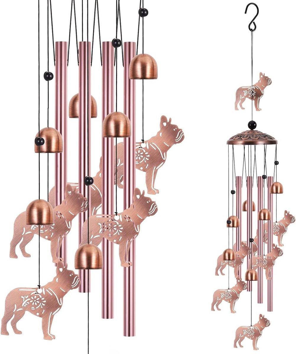 Grote Bulldog Buiten Windspinner van Metaal, 86 cm, Tuindecoratie voor Balkon en Terras, Uniek Cadeau voor Hondenliefhebbers, Feestdagen en Verjaardagen