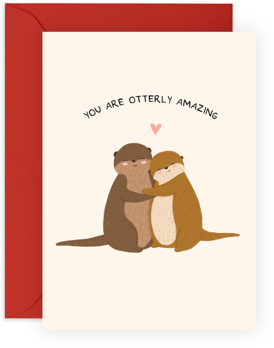 Dailygoods - Leuke Otter Pun Wenskaart - "Otterly Amazing" - Voor Iedere Gelegenheid