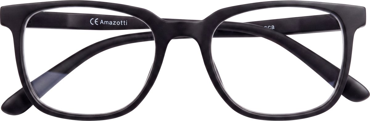 Amazotti Lucca Leesbril +1.00 – Blauwlicht filter & Computerbril - Trendy montuur – Italiaans Design – PC frame – Dames & Heren – Zwart