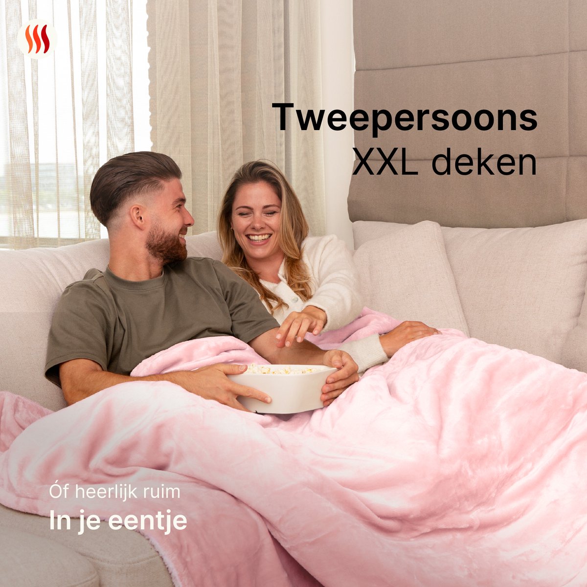 Seranova Elektrische Deken XXL - 180x160 cm - 2 Persoons Bovendeken - Warmtedeken - Dubbelzijdig Fleece Sherpa - Roze – foto 7