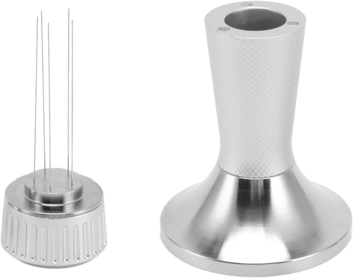 Koffie Stamper - Distributietool - Espresso Bereiden - 2-in-1 Functionaliteit - 58 Mm - Zilver
