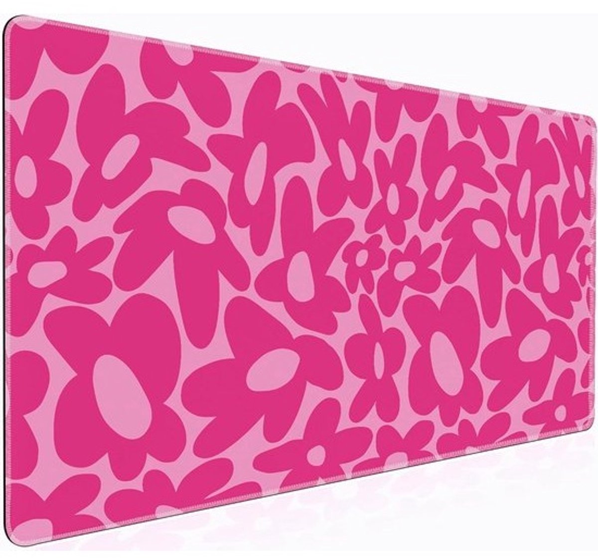 Grote Bureau Mat - Muismat XXL - Bureau Organisatie - Waterdicht Ontwerp - 90x40 cm - Roze Daisy