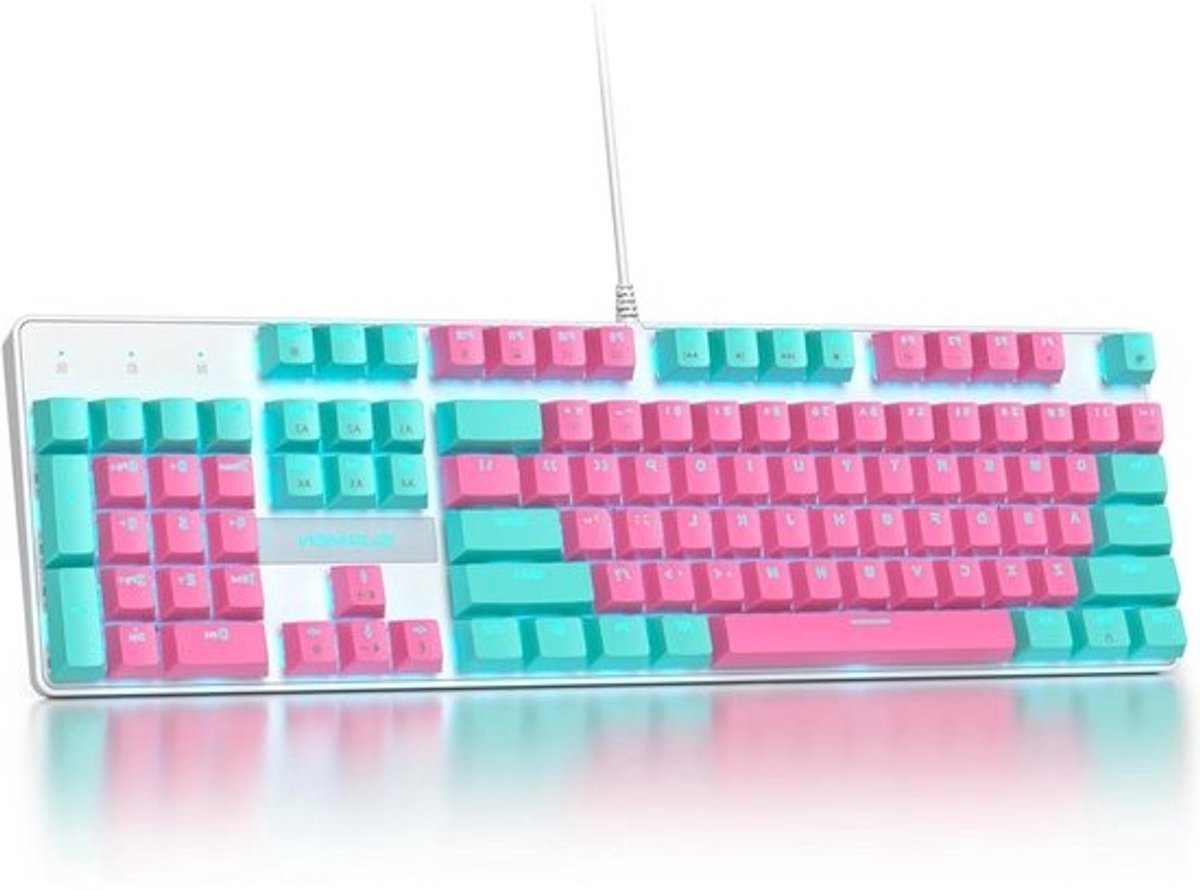 Mechanisch Toetsenbord - Gaming Toetsenbord Roze - Gaming en Kantoorwerk - Lineaire Rode Schakelaars - 104 Toetsen - Roze