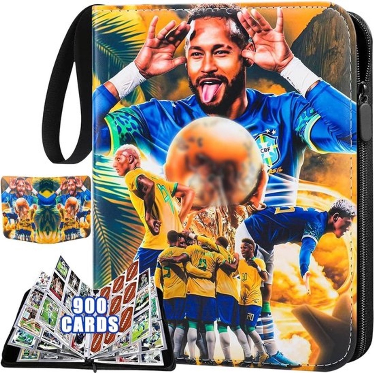 Verzamelalbum Kaarten - Opslaghouder Album - Voetbal Kaarten - Grote Capaciteit 900 - 34x28x5cm - Geel