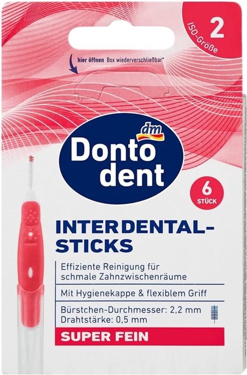 Interdentale Sticks - Tandenstokers Borstels - Tanden Reinigen - Flexibele Handgreep - ISO 2 2.2mm - Rood