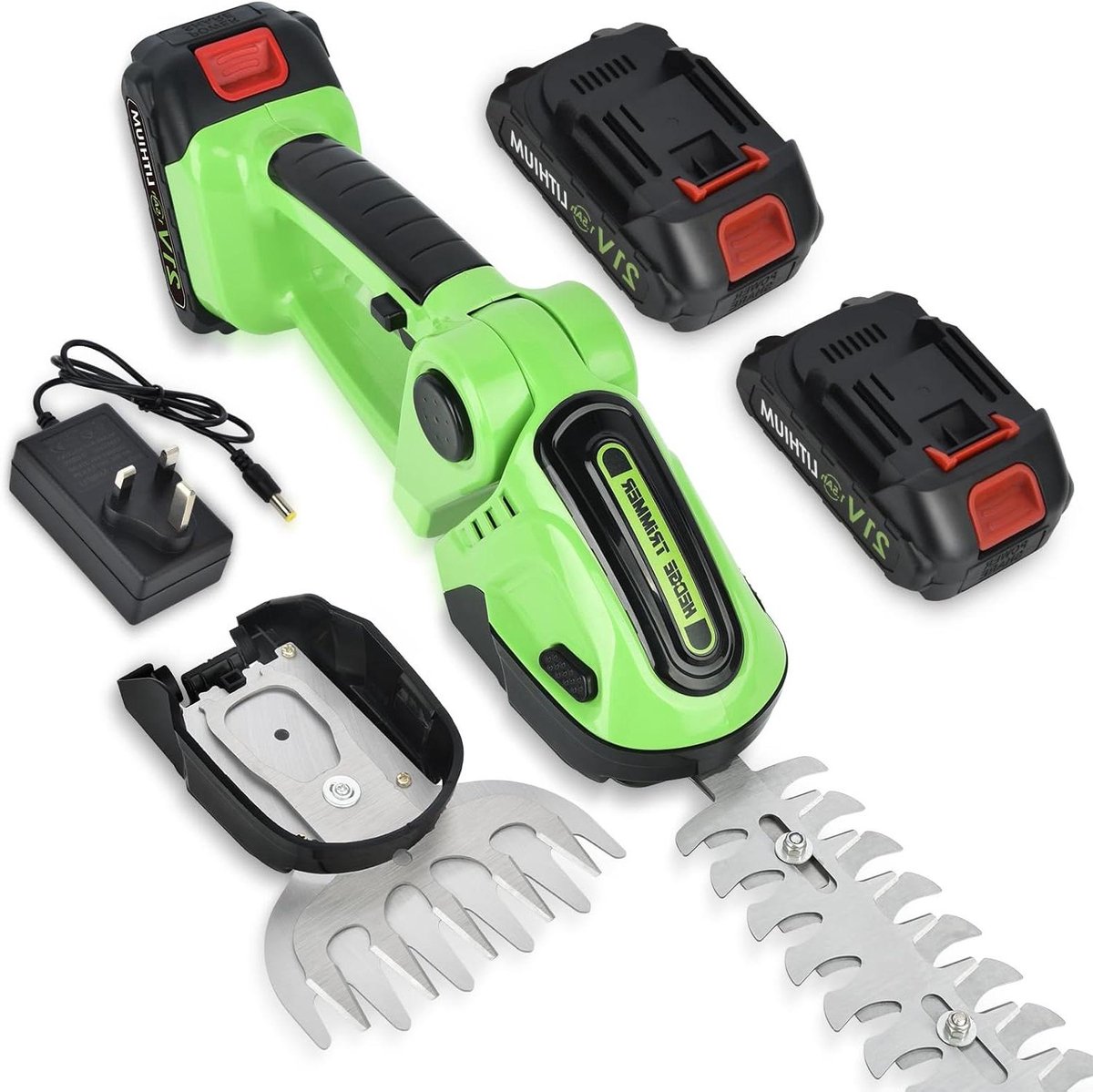Accu Heggenschaar - Struikschaar Grasmaaier - Tuinonderhoud - 2-in-1 Multifunctioneel - 30cm Snoei - Zwart