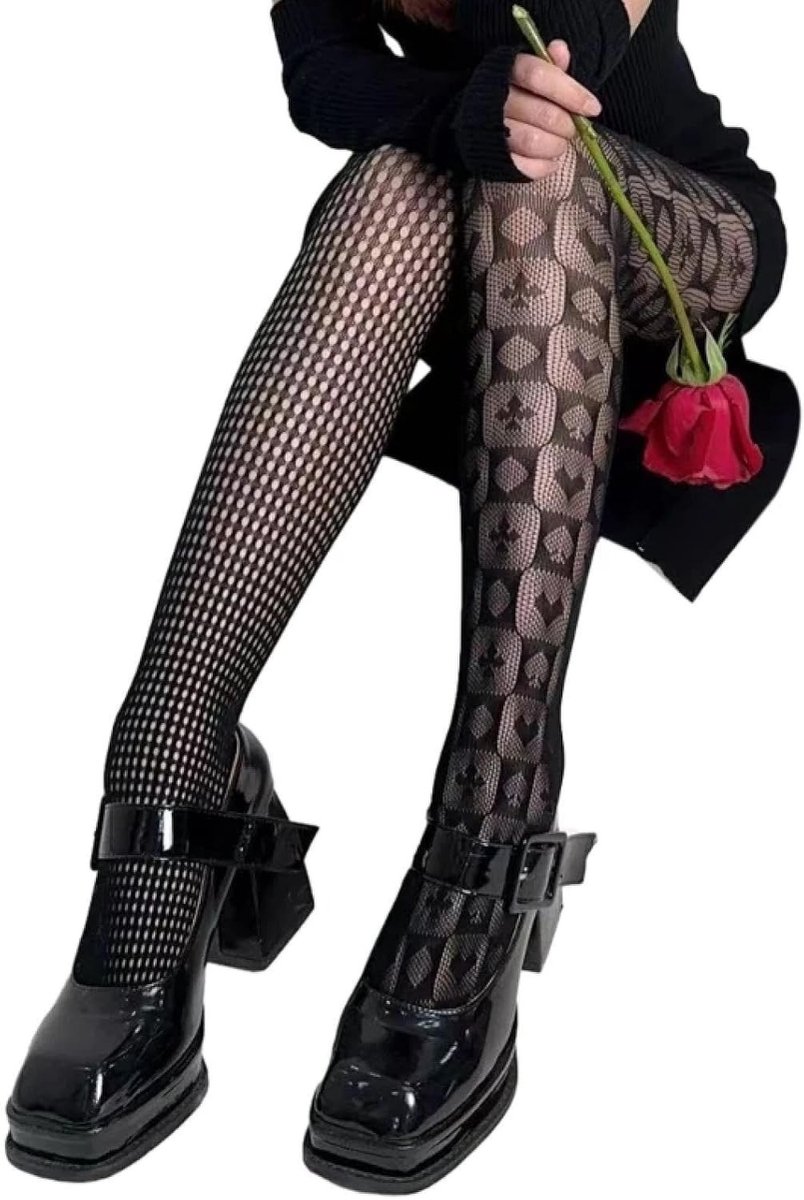 Sexy Gothic Fishnet Kousen voor Vrouwen - Halterloze Strumpfhosen en Tricot Sokken voor een Verleidelijke Look