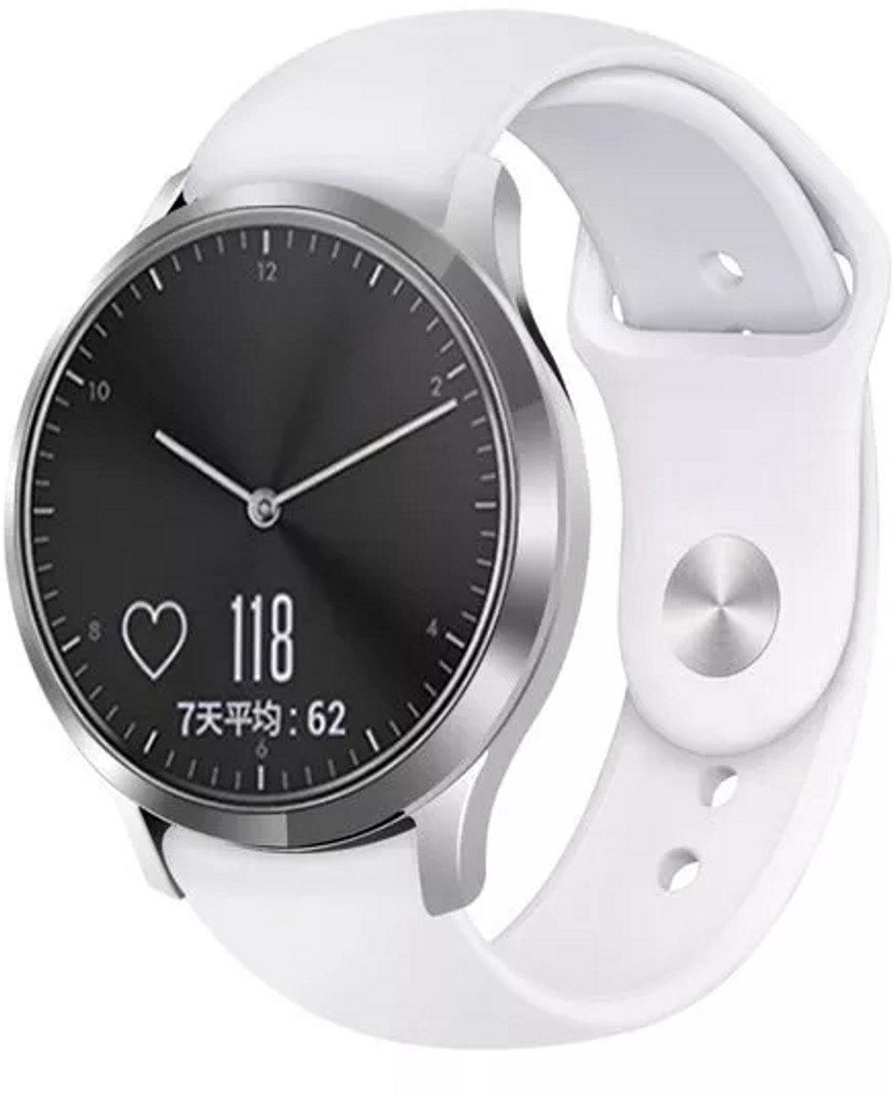 By Qubix - Geschikt voor Garmin bandje - 18mm - Geschikt voor Garmin Venu 4 - 41mm - Sportbandje - Maat: Small - Wit