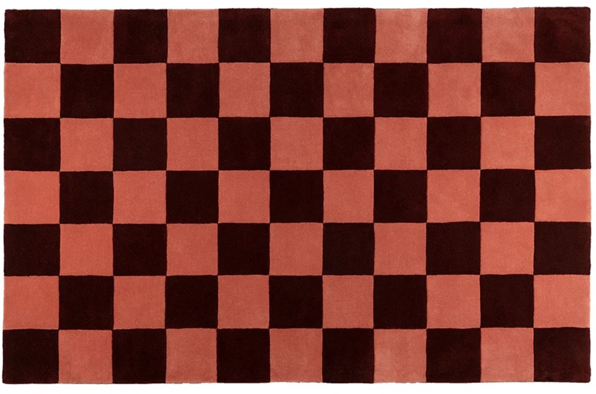 Fest Checks Vloerkleed Burgundy Rood