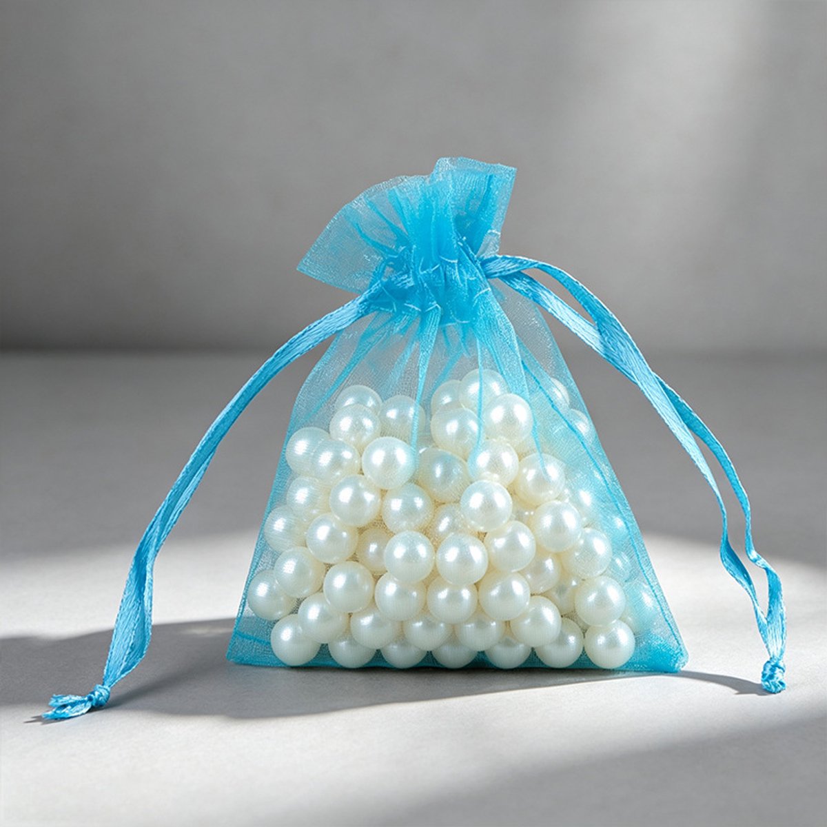 Verpakking van 50 geschenkzakjes, geschikt voor bruiloften, netverpakkingen voor sieraden.-Zeeblauw-10*15cm