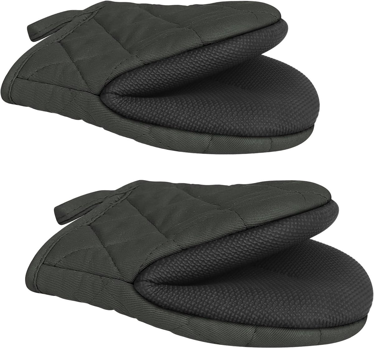 2 stuks antislip ovenwanten van neopreen- hittebestendig- voor koken- grillen en barbecueën (grijs)