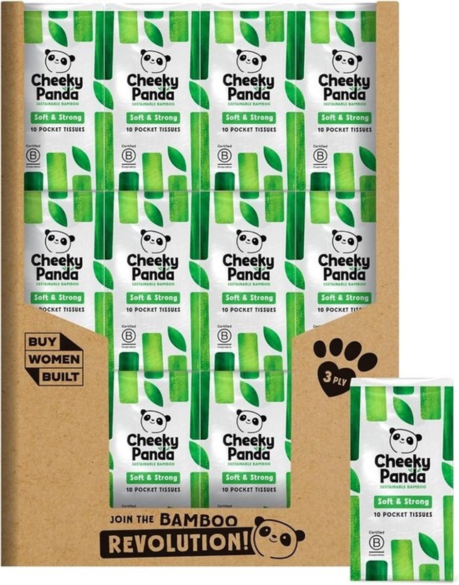 Hypoallergene Bamboe Zakdoekjes - Bulk Box van 96 Packs, 10 Weefsels per Pack - Milieuvriendelijk, Super Zacht, Sterk & Duurzaam