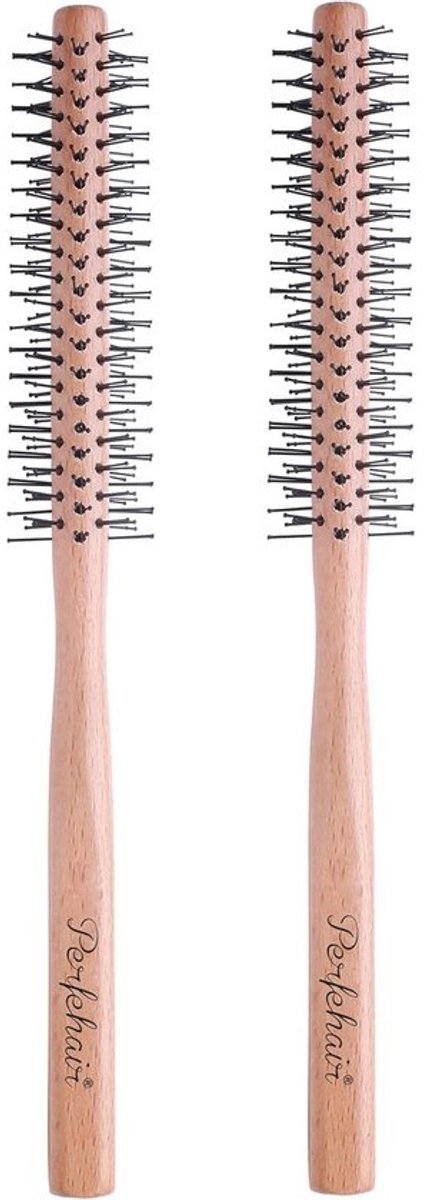 Kleine ronde haarborstel 1 inch - Pack van 2 voor kort en dun haar - Perfect voor styling en volume