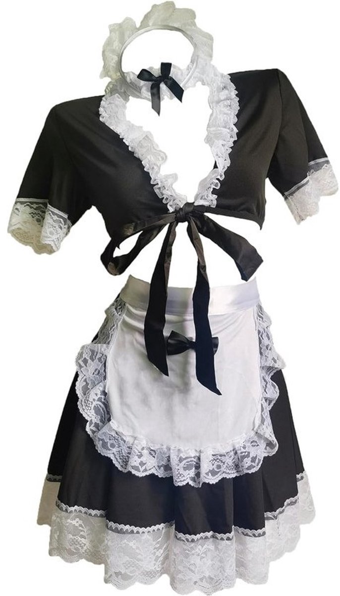 Frans Meisje Cosplay Kostuum Sissy Schort Set - Halloween & Speelse Lingerie