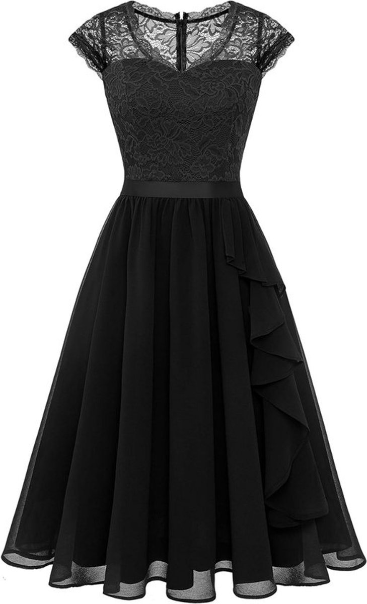 Elegante A-Lijn Cocktailjurk Dames Bruiloft Knielang