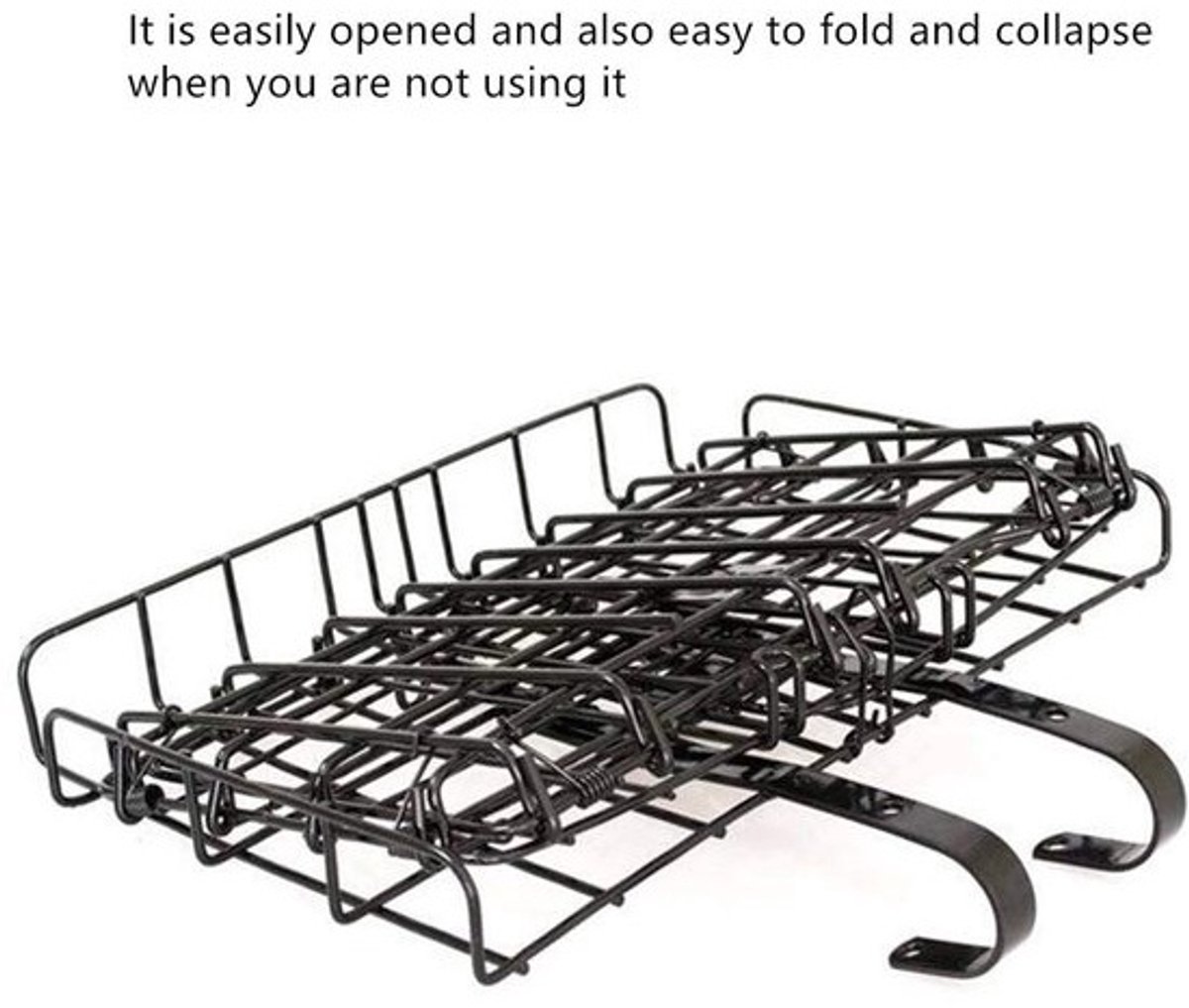 Dailygoods- Fietsmand afneembaar - Opvouwbaar - Staaldraad - Draagvermogen 20 kg - Voor mountainbike - Afmetingen 32,5 x 20 x 22 cm - Fietsaccessoire
