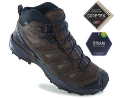 Salomon X ULTRA 360 Leather Mid GTX - GORE-TEX - Heren Wandelschoenen Trekking Laarzen Bruin 475709 , Maat: EU 47 1/3 UK 12