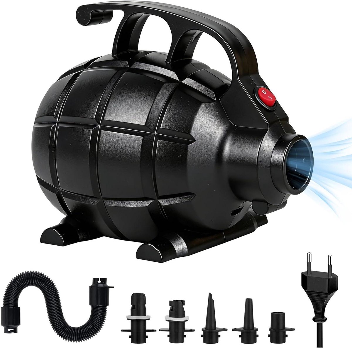 Elektrische Luchtpomp - Krachtige Pomp - Snel Opblazen - 600W Motor - 5 Mondstukken - Zwart