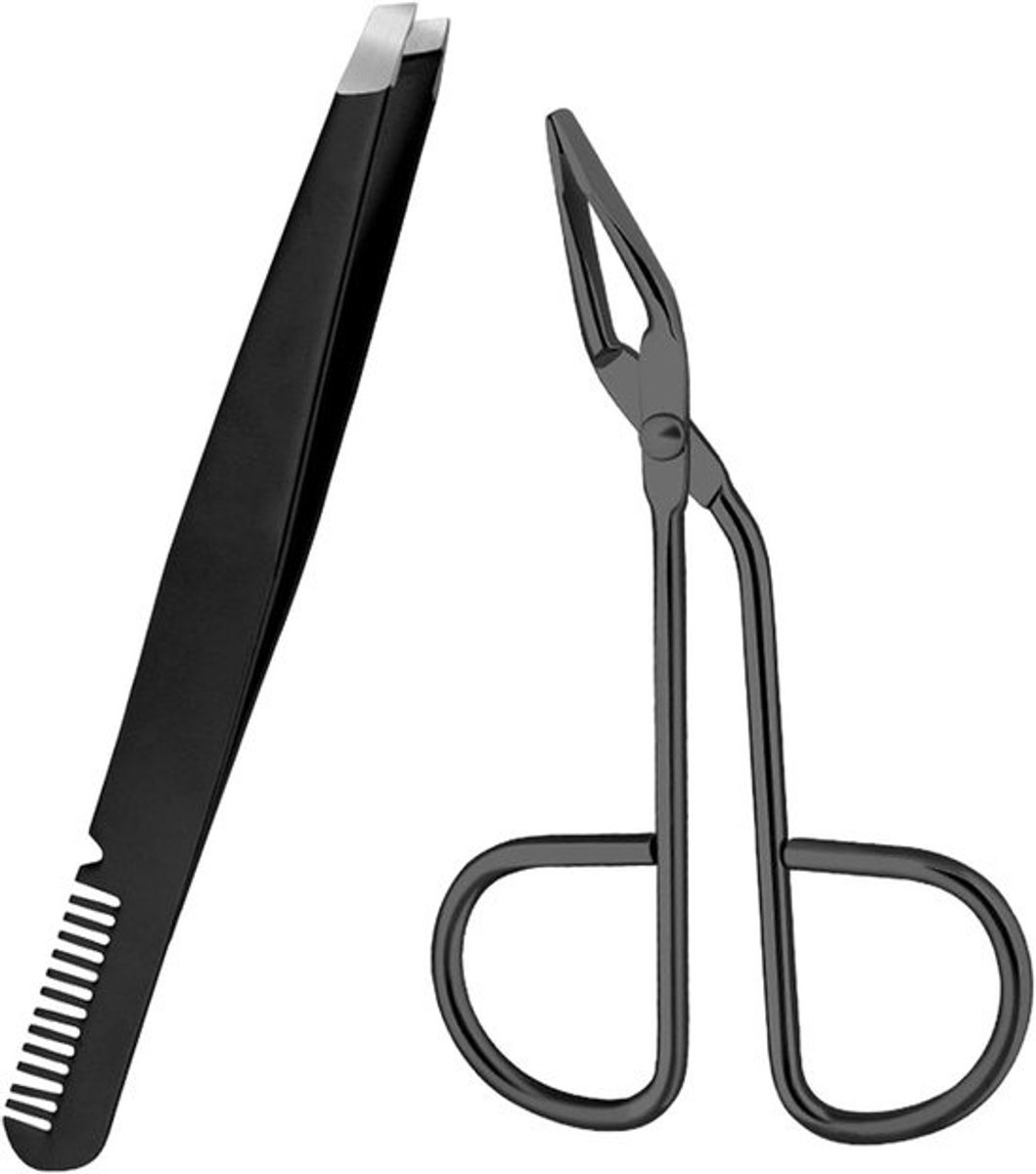 Professionele Wenkbrauwpincet met Kam en Schaarhandvat - Perfect voor Vrouwen en Mannen